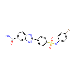 NC(=O)c1ccc2nc(-c3ccc(S(=O)(=O)Nc4ccc(Br)cc4)cc3)[nH]c2c1 ZINC000038472042