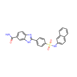 NC(=O)c1ccc2nc(-c3ccc(S(=O)(=O)Nc4ccc5ccccc5c4)cc3)[nH]c2c1 ZINC000034392769