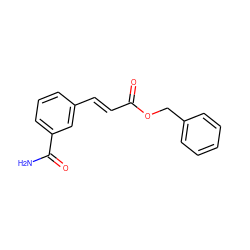 NC(=O)c1cccc(/C=C/C(=O)OCc2ccccc2)c1 ZINC000029404313