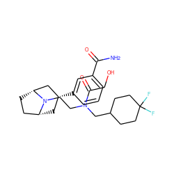 NC(=O)c1cccc([C@@H]2C[C@@H]3CC[C@H](C2)N3CCN(CC2CCC(F)(F)CC2)C(=O)CO)c1 ZINC000117288012