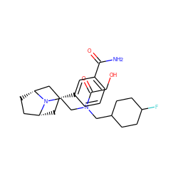 NC(=O)c1cccc([C@@H]2C[C@@H]3CC[C@H](C2)N3CCN(CC2CCC(F)CC2)C(=O)CO)c1 ZINC000117298622