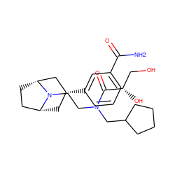 NC(=O)c1cccc([C@@H]2C[C@@H]3CC[C@H](C2)N3CCN(CC2CCCC2)C(=O)[C@@H](O)CO)c1 ZINC000166825043