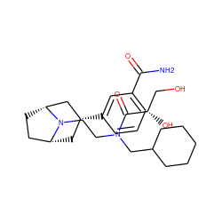 NC(=O)c1cccc([C@@H]2C[C@@H]3CC[C@H](C2)N3CCN(CC2CCCCC2)C(=O)[C@@H](O)CO)c1 ZINC000103298099