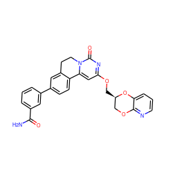 NC(=O)c1cccc(-c2ccc3c(c2)CCn2c-3cc(OC[C@@H]3COc4ncccc4O3)nc2=O)c1 ZINC000219968558