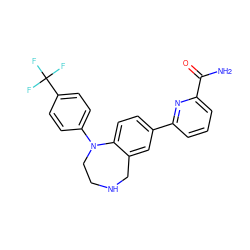NC(=O)c1cccc(-c2ccc3c(c2)CNCCN3c2ccc(C(F)(F)F)cc2)n1 ZINC000473126053