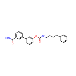 NC(=O)c1cccc(-c2cccc(OC(=O)NCCCCc3ccccc3)c2)c1 ZINC000072118004