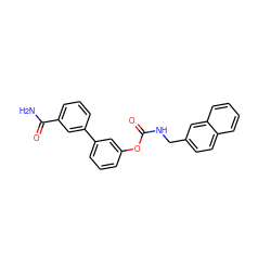 NC(=O)c1cccc(-c2cccc(OC(=O)NCc3ccc4ccccc4c3)c2)c1 ZINC000040939593