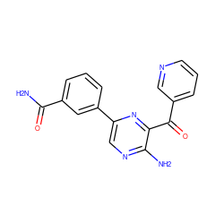 NC(=O)c1cccc(-c2cnc(N)c(C(=O)c3cccnc3)n2)c1 ZINC000061958579