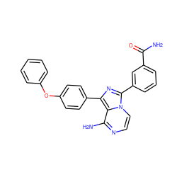 NC(=O)c1cccc(-c2nc(-c3ccc(Oc4ccccc4)cc3)c3c(N)nccn23)c1 ZINC000096168210