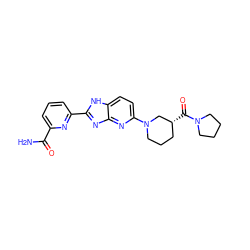 NC(=O)c1cccc(-c2nc3nc(N4CCC[C@@H](C(=O)N5CCCC5)C4)ccc3[nH]2)n1 ZINC000221406242