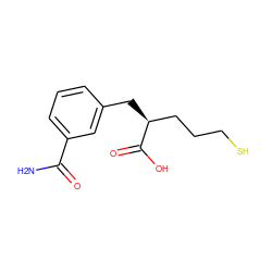 NC(=O)c1cccc(C[C@@H](CCCS)C(=O)O)c1 ZINC000013686665