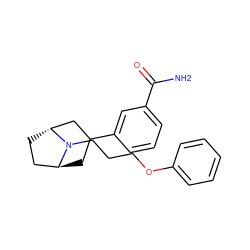 NC(=O)c1cccc(C2C[C@H]3CC[C@H](C2)N3CCCOc2ccccc2)c1 ZINC001772609314