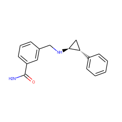 NC(=O)c1cccc(CN[C@H]2C[C@@H]2c2ccccc2)c1 ZINC000044677069