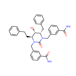 NC(=O)c1cccc(CN2C(=O)N(Cc3cccc(C(N)=O)c3)[C@@H](Cc3ccccc3)[C@@H](O)[C@@H]2CCc2ccccc2)c1 ZINC000014943292