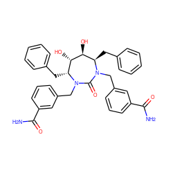 NC(=O)c1cccc(CN2C(=O)N(Cc3cccc(C(N)=O)c3)[C@H](Cc3ccccc3)[C@H](O)[C@@H](O)[C@H]2Cc2ccccc2)c1 ZINC000014908078