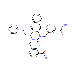 NC(=O)c1cccc(CN2C(=O)N(Cc3cccc(C(N)=O)c3)[C@H](Cc3ccccc3)[C@H](O)[C@H]2CCc2ccccc2)c1 ZINC000014943289