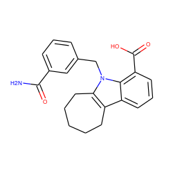 NC(=O)c1cccc(Cn2c3c(c4cccc(C(=O)O)c42)CCCCC3)c1 ZINC000003961887