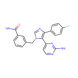 NC(=O)c1cccc(Cn2cnc(-c3ccc(F)cc3)c2-c2ccnc(N)n2)c1 ZINC000040413780