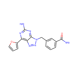 NC(=O)c1cccc(Cn2nnc3c(-c4ccco4)nc(N)nc32)c1 ZINC000040393666