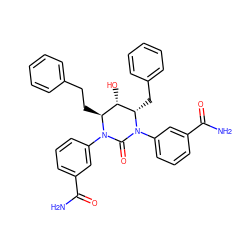 NC(=O)c1cccc(N2C(=O)N(c3cccc(C(N)=O)c3)[C@@H](Cc3ccccc3)[C@@H](O)[C@@H]2CCc2ccccc2)c1 ZINC000028137568