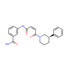 NC(=O)c1cccc(NC(=O)/C=C\C(=O)N2CCC[C@H](c3ccccc3)C2)c1 ZINC001772607701