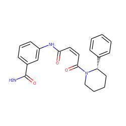 NC(=O)c1cccc(NC(=O)/C=C\C(=O)N2CCCC[C@H]2c2ccccc2)c1 ZINC001772620420