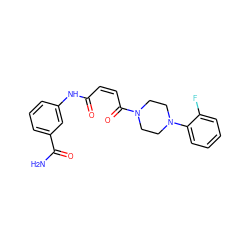 NC(=O)c1cccc(NC(=O)/C=C\C(=O)N2CCN(c3ccccc3F)CC2)c1 ZINC001772618433