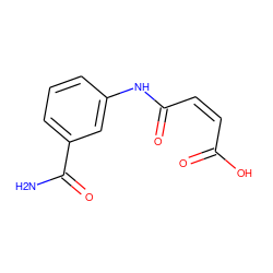 NC(=O)c1cccc(NC(=O)/C=C\C(=O)O)c1 ZINC000033286715