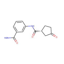 NC(=O)c1cccc(NC(=O)[C@@H]2CCC(=O)C2)c1 ZINC000299862693