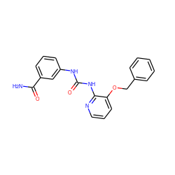 NC(=O)c1cccc(NC(=O)Nc2ncccc2OCc2ccccc2)c1 ZINC000013680214