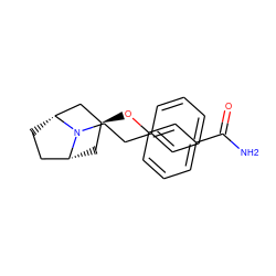 NC(=O)c1cccc(O[C@H]2C[C@@H]3CC[C@H](C2)N3CCc2ccccc2)c1 ZINC000101366346