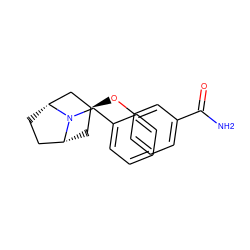 NC(=O)c1cccc(O[C@H]2C[C@@H]3CC[C@H](C2)N3Cc2ccccc2)c1 ZINC000101363732