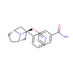 NC(=O)c1cccc(O[C@H]2C[C@@H]3CC[C@H](C2)N3Cc2cccnc2)c1 ZINC000101366369