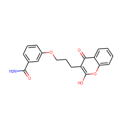 NC(=O)c1cccc(OCCCc2c(O)oc3ccccc3c2=O)c1 ZINC000013738205