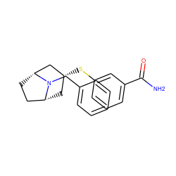 NC(=O)c1cccc(S[C@@H]2C[C@@H]3CC[C@H](C2)N3Cc2ccccc2)c1 ZINC000101363742