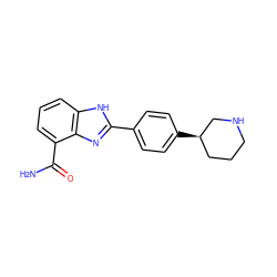 NC(=O)c1cccc2[nH]c(-c3ccc([C@@H]4CCCNC4)cc3)nc12 ZINC000049068899