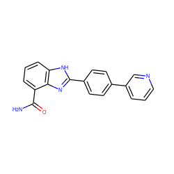 NC(=O)c1cccc2[nH]c(-c3ccc(-c4cccnc4)cc3)nc12 ZINC000045260213