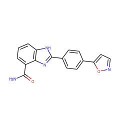 NC(=O)c1cccc2[nH]c(-c3ccc(-c4ccno4)cc3)nc12 ZINC000045257184