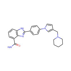 NC(=O)c1cccc2[nH]c(-c3ccc(-n4ccc(CN5CCCCC5)c4)cc3)nc12 ZINC000063540136