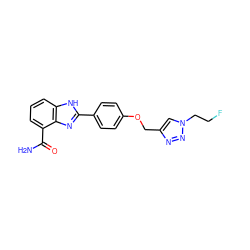 NC(=O)c1cccc2[nH]c(-c3ccc(OCc4cn(CCF)nn4)cc3)nc12 ZINC000103270629