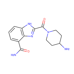 NC(=O)c1cccc2[nH]c(C(=O)N3CCC(N)CC3)nc12 ZINC001772586311