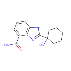 NC(=O)c1cccc2[nH]c(C3(N)CCCCC3)nc12 ZINC000040413756