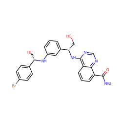 NC(=O)c1cccc2c(N[C@@H](CO)c3cccc(N[C@@H](O)c4ccc(Br)cc4)c3)ncnc12 ZINC000168071838