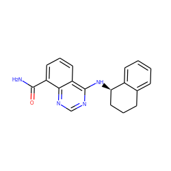 NC(=O)c1cccc2c(N[C@@H]3CCCc4ccccc43)ncnc12 ZINC000114343541