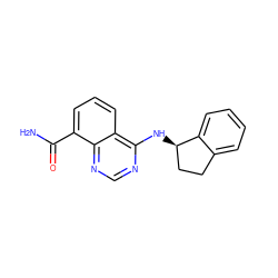 NC(=O)c1cccc2c(N[C@@H]3CCc4ccccc43)ncnc12 ZINC000114348134