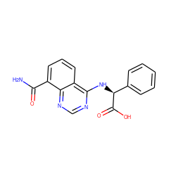 NC(=O)c1cccc2c(N[C@H](C(=O)O)c3ccccc3)ncnc12 ZINC000114346579