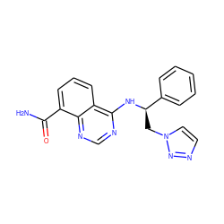 NC(=O)c1cccc2c(N[C@H](Cn3ccnn3)c3ccccc3)ncnc12 ZINC000114346725