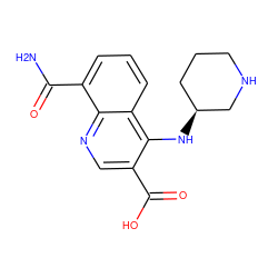 NC(=O)c1cccc2c(N[C@H]3CCCNC3)c(C(=O)O)cnc12 ZINC000114349371