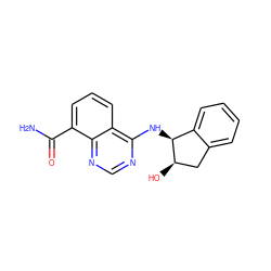 NC(=O)c1cccc2c(N[C@H]3c4ccccc4C[C@H]3O)ncnc12 ZINC000114347900