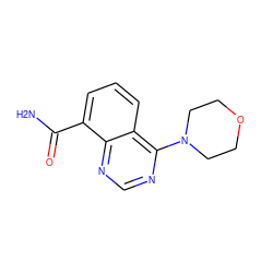 NC(=O)c1cccc2c(N3CCOCC3)ncnc12 ZINC000114345083